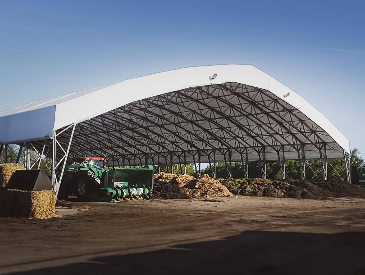 Sheltered windrow composting