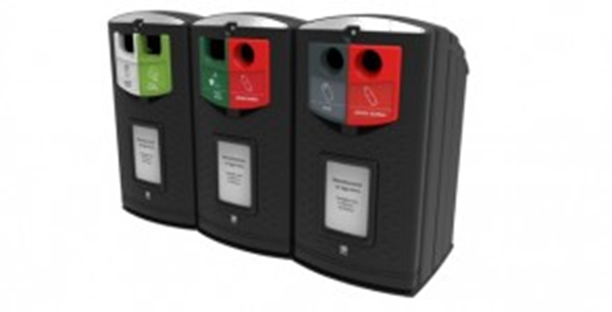 Plastic recycling bins - Recycling bin Envirobank Split 310